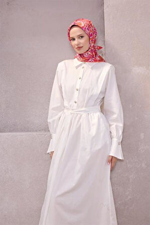 Belli Tivil Saf İpek Eşarp 4222 - 55 Turuncu Soyut Desen