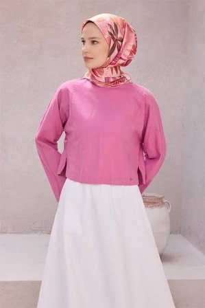 Belli Tivil Saf İpek Eşarp 4225 - 03 Pembe Çiçek Desen
