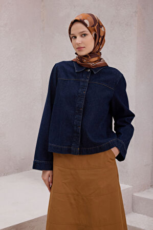 Geometrik Desen İpek Twill Eşarp 4213D01