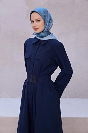 Belli Tivil Saf İpek Eşarp 4211 - 08 Mavi Degrade Desen