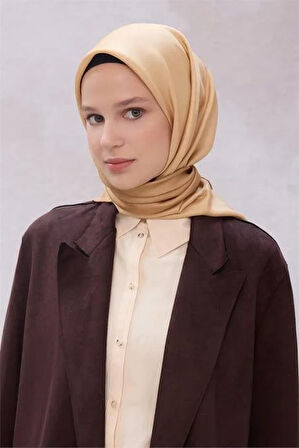 Belli Tivil Saf İpek Eşarp 4224 - 05 Sarı Degrade Desen