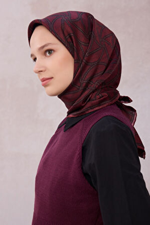 Geometrik Desen İpek Twill Eşarp 4221D01 03