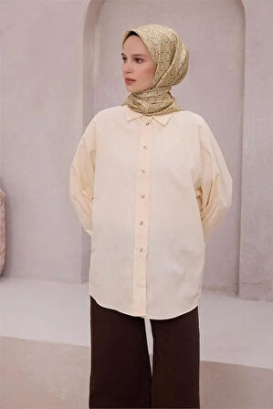 Belli Tivil Saf İpek Eşarp 4215 - 03 Sarı Geometrik Desen