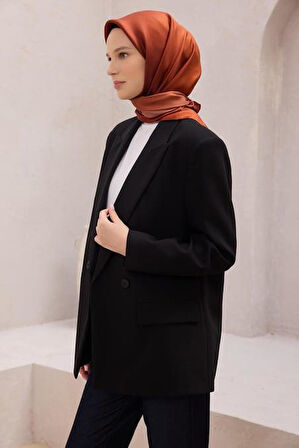 Belli Tivil Saf İpek Eşarp 4224 - 81 Turuncu Degrade Desen