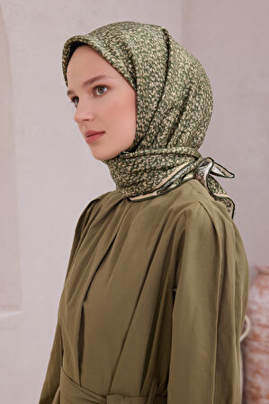 Çiçek Desen İpek Twill Eşarp 4208D01