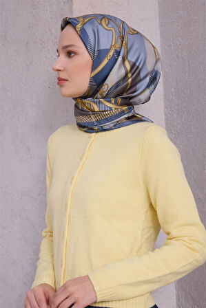 Ekose Kemer Desen İpek Twill Eşarp 4206D01