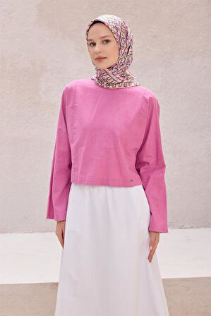 Belli Tivil Saf İpek Eşarp 4223 - 81 Pembe Harf Desen