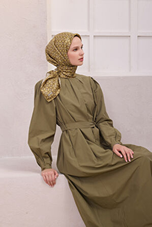 Geometrik Desen İpek Twill Eşarp 4215D01