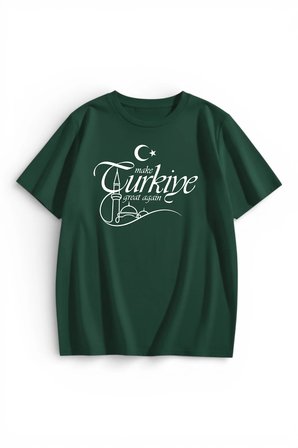 Unisex Make Türkiye Great Again Baskılı Tasarım Tshirt