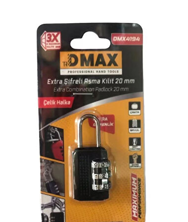 Dmax Extra Şifreli Asma Kilit 20mm DMX4194