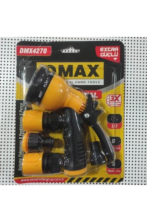 Sulama Tabancası 8 Fonksiyonlu 5 Parça Extra Güçlü 1/2 Ürün Kodu :Dmx 4270