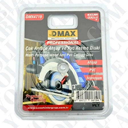 DMAX ÇOK AMAÇLI KESME DİSKİ AHŞAP/PVC/ALÜMİNYUM 115MM X22.23 MM PREMİUM QUALİTY DMX4719