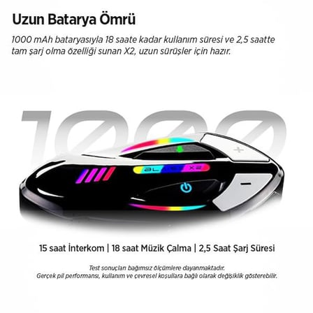 BLAISE X2 Bluetooth Motosiklet Intercom Turuncu