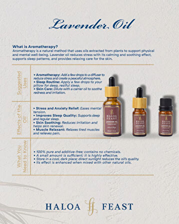 Lavanta Yağı – Lavender Essential Oil 30 ML- Uyku Destekleyici & Sakinleştirici-Sleep Aid & Calming