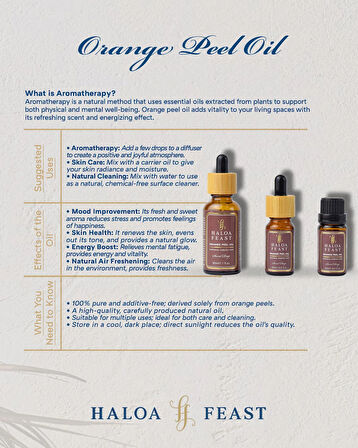 Portakal Kabuğu Yağı – Orange Peel Essential Oil 30 ML-Enerji Verici -Energizing