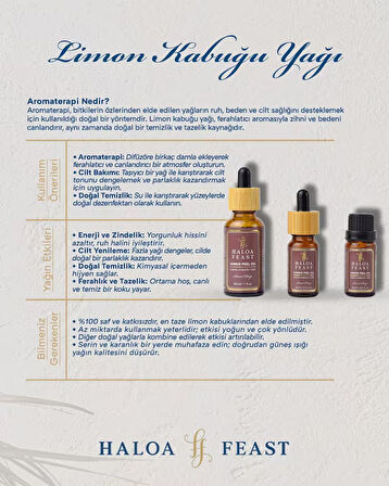 Limon Kabuğu Yağı–Lemon Peel Essential Oil  10 ML- Yenileyici & Canlandırıcı-Revitalizing & Energizing