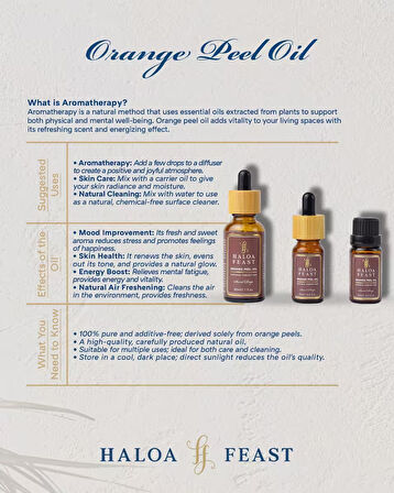 Portakal Kabuğu Yağı – Orange Peel Essential Oil 10 ML- Enerji Verici -Energizing