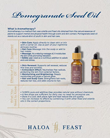 Nar Çekirdeği Yağı – Pomegranate Seed Oil  10 ML- Cilt Yenileyici -Skin Rejuvenating