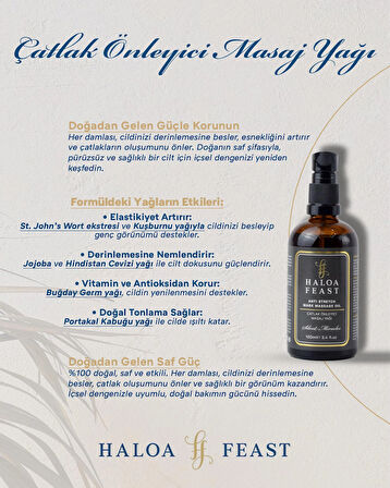 Çatlak Önleyici Vücut Masaj Yağı- Anti Stretch Mark Massage Oil