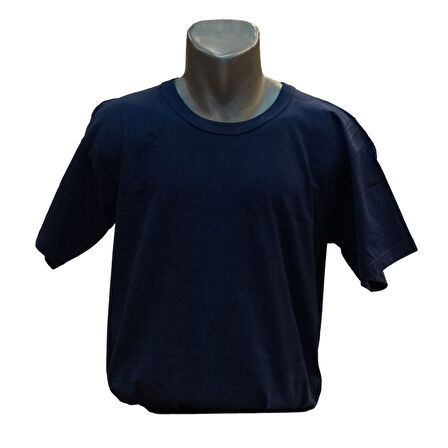 SIFIR YAKA T-SHİRT - LACİVERT - L