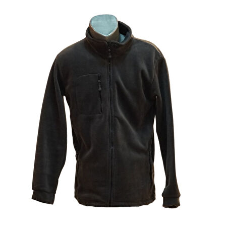 ÜÇ CEP FERMUARLI POLAR CEKET - FÜME - XXXL