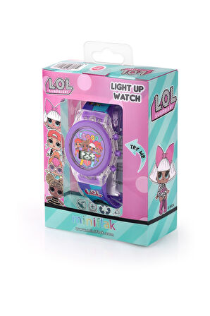 Miniflak LOL Surprise! Lisanslı LOL7002 Lila Işıklı Çocuk Saati