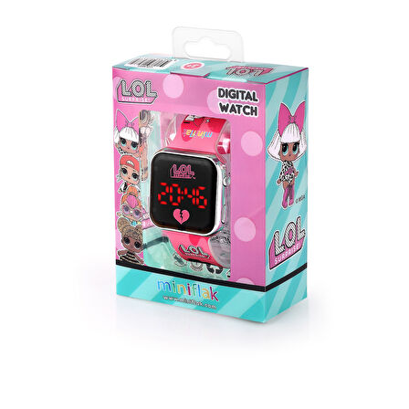 Miniflak LOL Surprise! Lisanslı LOL8001 Pembe-Siyah Square Led Çocuk Saati