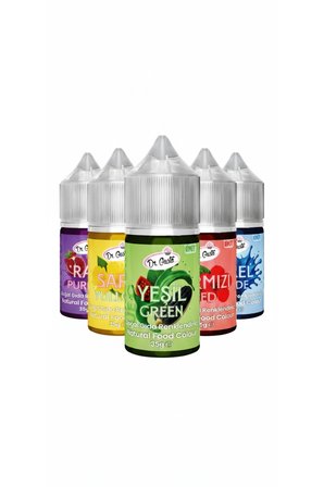 Doğal Sıvı Gıda Boyası 5x35 GR Mavi Sarı Mor Kırmızı Yeşil