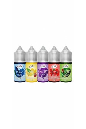Doğal Sıvı Gıda Boyası 5x35 GR Mavi Sarı Mor Kırmızı Yeşil