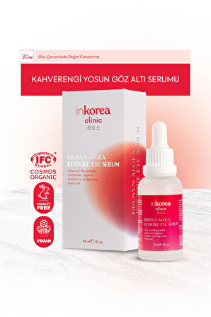 İnkorea Torbalanma & Morluk Karşıtı Kahverengi Yosun Göz Altı Serumu - Brown Algea Restore Eye Serum