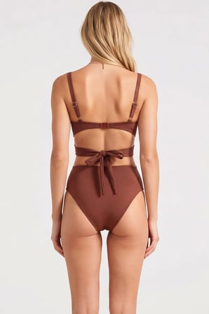 Kadın Mayokini Regular Zebra Desenli V Yaka Kolsuz Cut Out Detaylı Bağlamalı Kaplı Örme