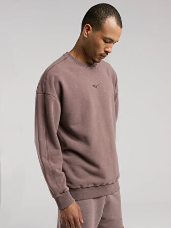 Everlast Bronx 1910 Yıkamalı Kahverengi Erkek Sweatshirt