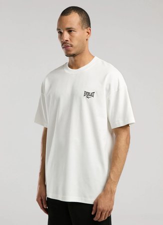 Everlast TM0036 112-Ever Essentials Oversize Beyaz Oversize Düz Erkek T-Shirt