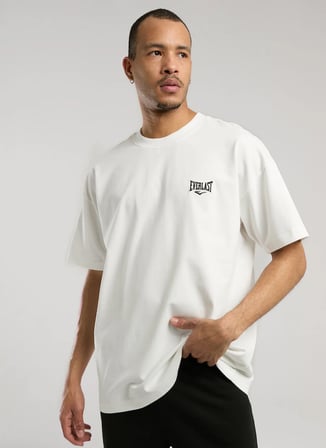 Everlast TM0036 112-Ever Essentials Oversize Beyaz Oversize Düz Erkek T-Shirt