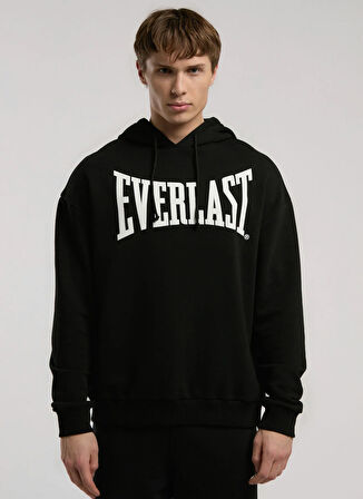 Everlast TM0050 167-Ever Classics Comfort Siyah Kapüşon Yaka Regular Fit Baskılı Erkek Sweatshırt