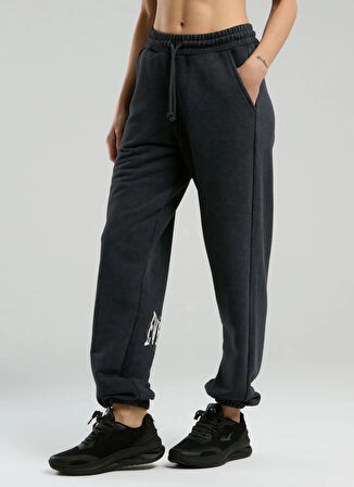 Everlast TW0013 333-Everlast Authentic Boxin Antrasit Lastikli Bel Regular Fit Düz Kadın Eşofman Altı