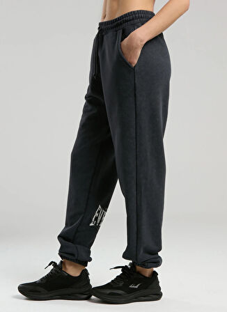 Everlast TW0013 333-Everlast Authentic Boxin Antrasit Lastikli Bel Regular Fit Düz Kadın Eşofman Altı