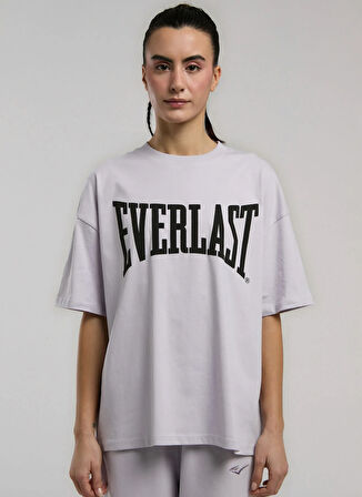 Everlast TW0027 346-Ever Classics Oversize Lila Oversize Baskılı Kadın T-Shirt