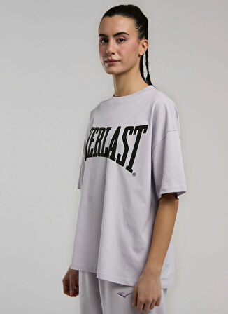 Everlast TW0027 346-Ever Classics Oversize Lila Oversize Baskılı Kadın T-Shirt