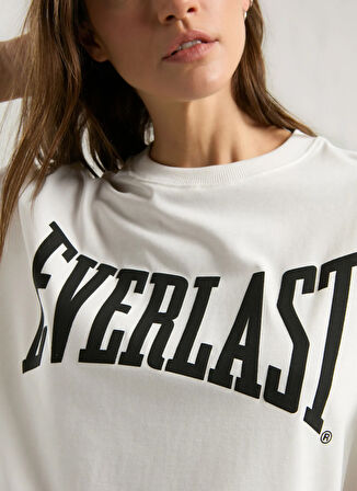 Everlast TW0027 112-Ever Classics Oversize Beyaz Oversize Baskılı Kadın T-Shirt