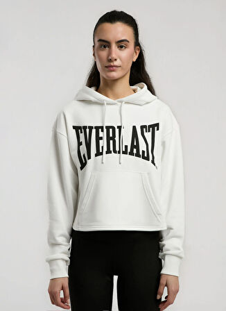 Everlast TW0032 112-Ever Classics Wmn Beyaz Kapüşon Yaka Regular Fit Baskılı Kadın Sweatshırt