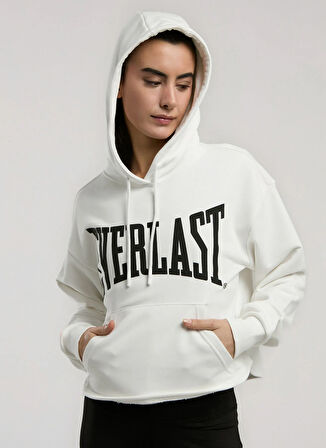 Everlast TW0032 112-Ever Classics Wmn Beyaz Kapüşon Yaka Regular Fit Baskılı Kadın Sweatshırt