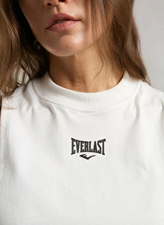 Everlast TW0041 112-Ever Essentials Beyaz Crop Düz Kadın Atlet