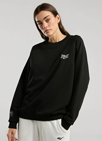 Everlast TW0043 167-Ever Essentials Siyah Bisiklet Yaka Regular Fit Düz Kadın Sweatshırt