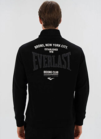Everlast TM0104 167-Everlast Bronx NYC H.Zip Siyah Fermuarlı Yaka Regular Fit Düz Erkek Sweatshırt