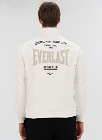 Everlast TM0104 112-Everlast Bronx NYC H.Zip Beyaz Fermuarlı Yaka Regular Fit Düz Erkek Sweatshırt