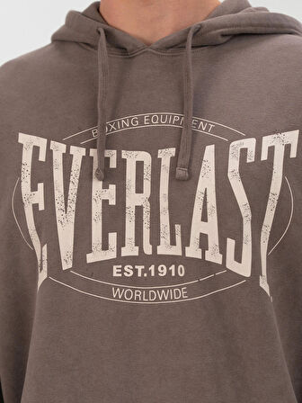 Everlast Authentic Boxing Oversize Koyu Vizon Erkek Kapüşonlu Sweatshirt