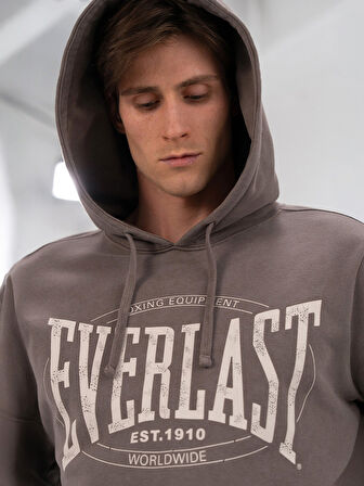 Everlast Authentic Boxing Oversize Koyu Vizon Erkek Kapüşonlu Sweatshirt