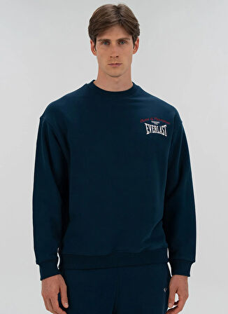 Everlast TM0101 376-Everlast Heritage Champs Petrol Bisiklet Yaka Regular Fit Düz Erkek Sweatshırt