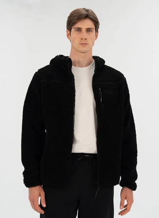 Everlast TM0112 Everlast Winter Essentials Siyah Nakışlı Erkek Zip Ceket